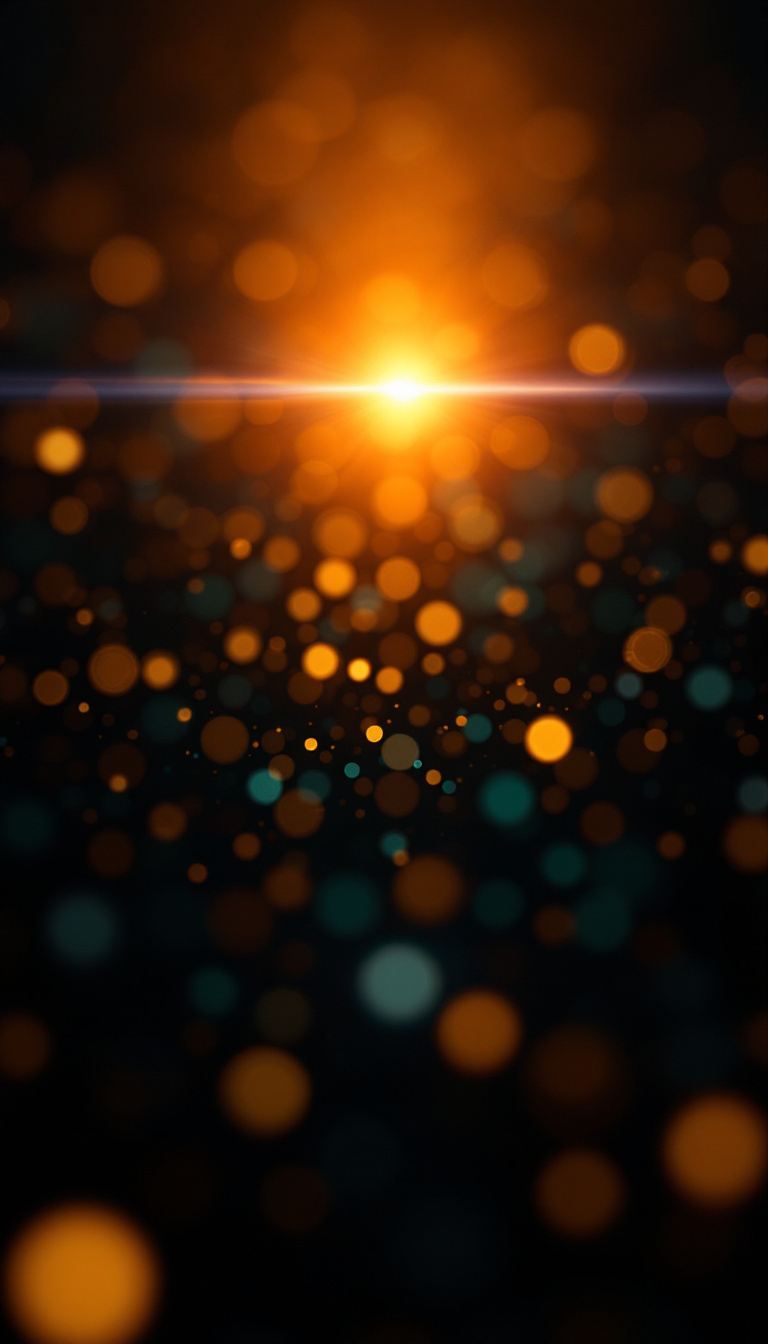 Campo de bokeh y destello anamórfico. Composición vertical.